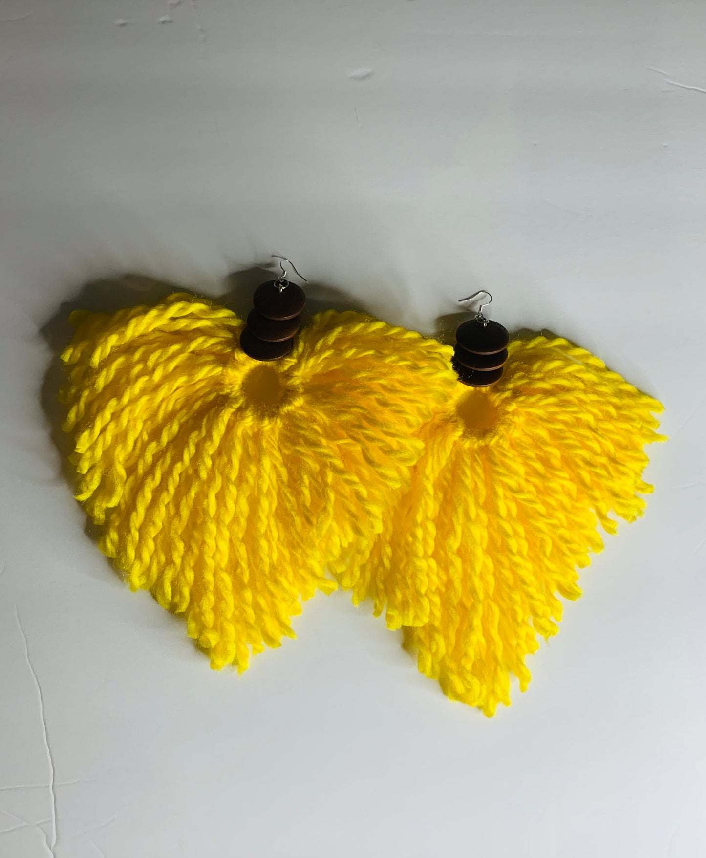 Yarn statement earrings